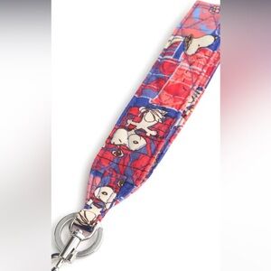 NWT NEW Vera Bradley X Peanuts Snoopy's House Wide Wristlet Strap Keychain